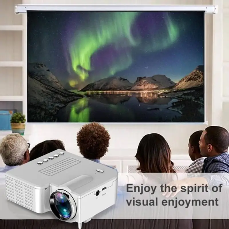 

UC28C Portable Projector Wired Same Screen 1080P Full HD Media Player LCD Projector Home Theater Movie Device Digital Projector