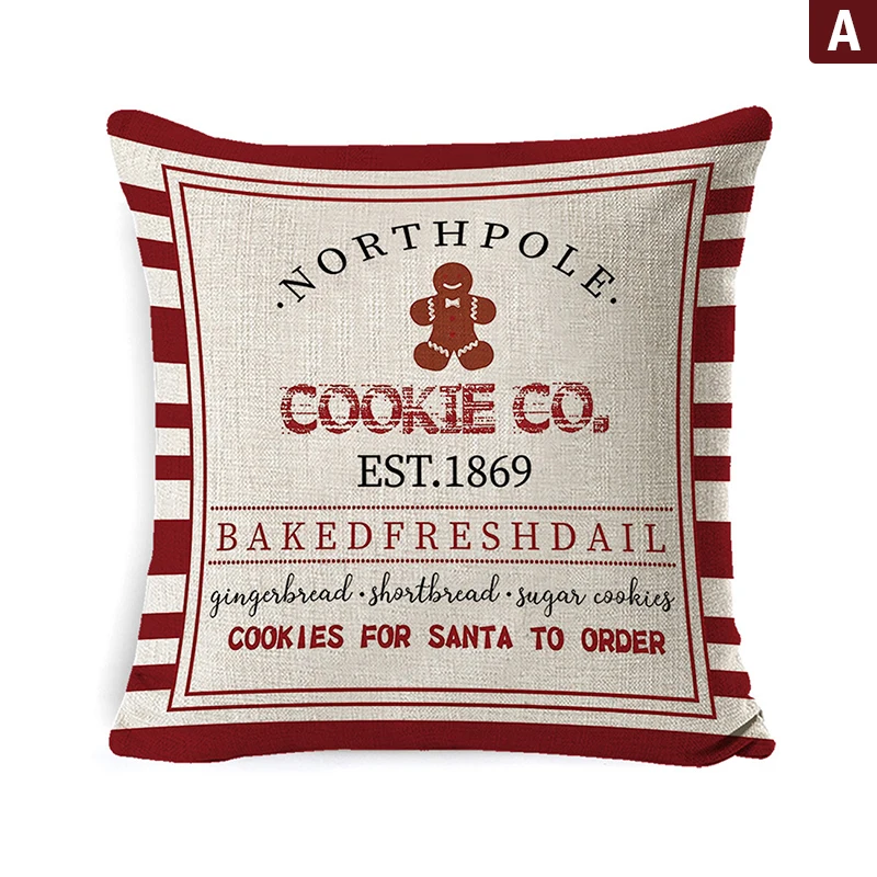 Christmas Cushion Cover 45*45cm Pillowcase Sofa Cushions Flax Peach Pillow Cases |