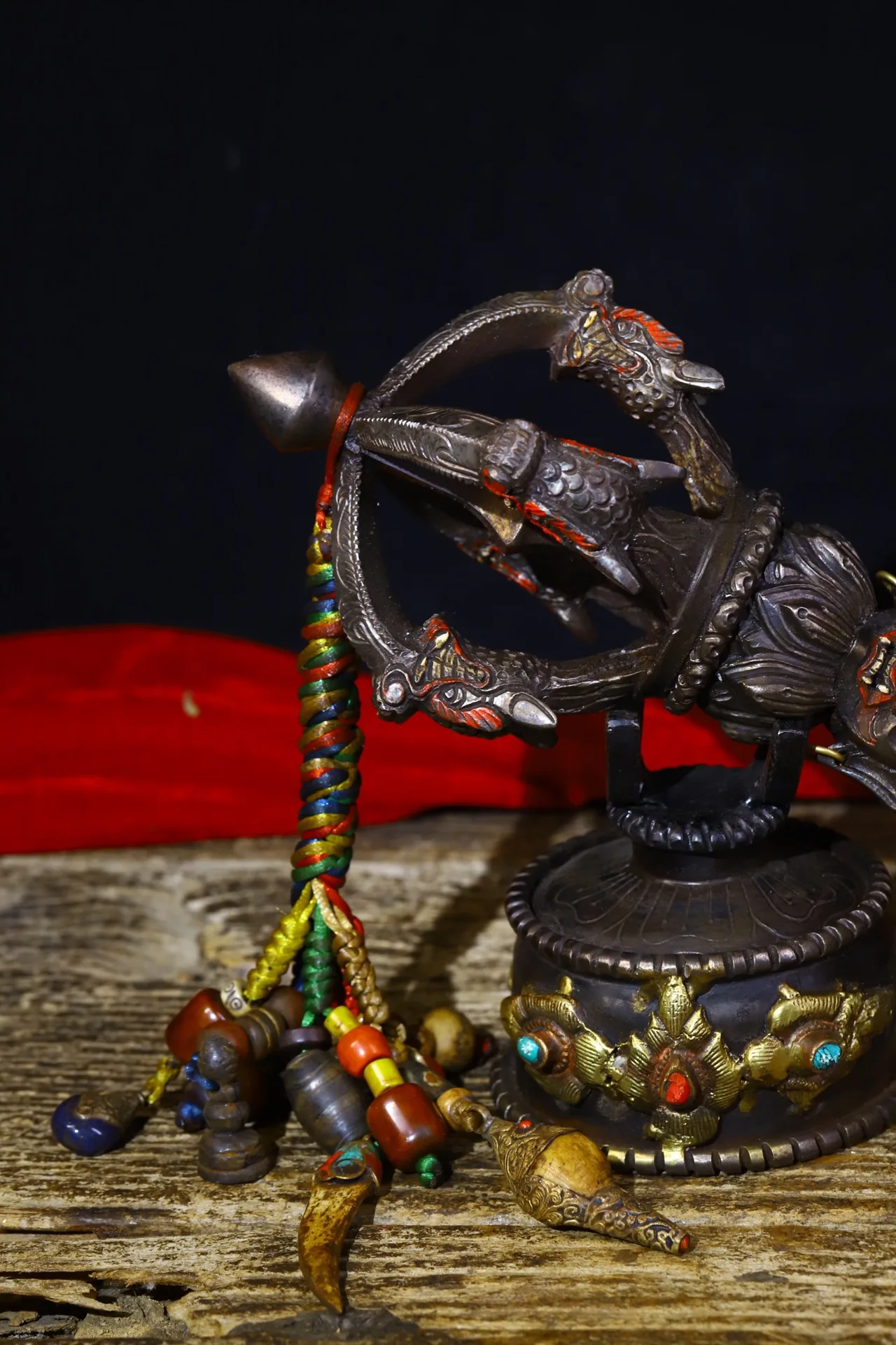 14-дюймовая коллекция тибетских храмов старые трусики окрашенные голова Махакалы