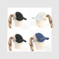 mens baseball cap denim rolled edge hole hat mens and womens casual cap breathable sunshade net caps boys baseball cap