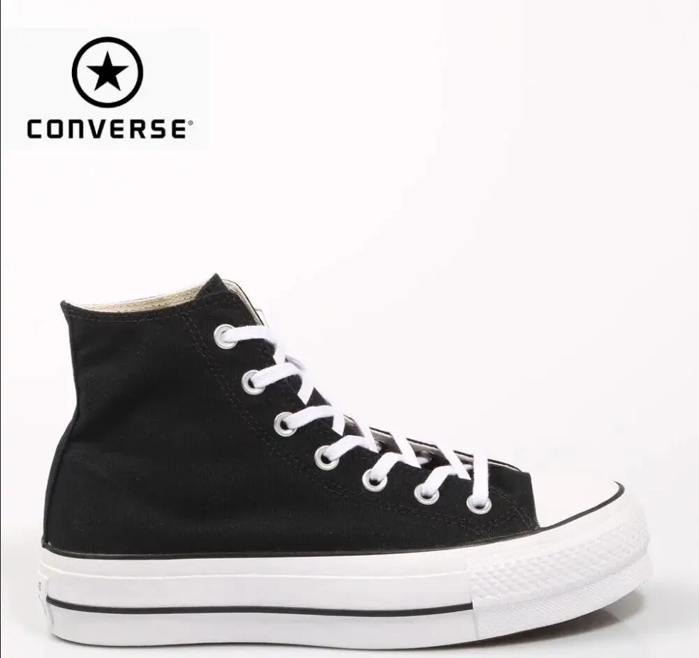 

Converse Chuck clsico Taylor All Star para mujer, zapatos de skateboarding y plataforma, color negro