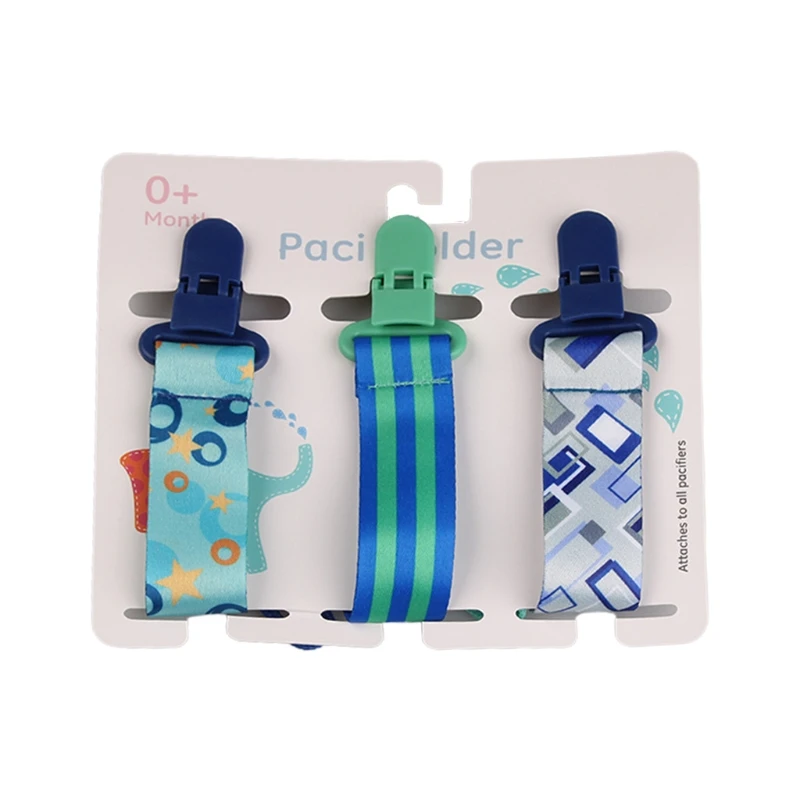 

3Pcs Newborn Baby Pacifier Clip Chain Dummy Nipple Leash Strap Soother Holder