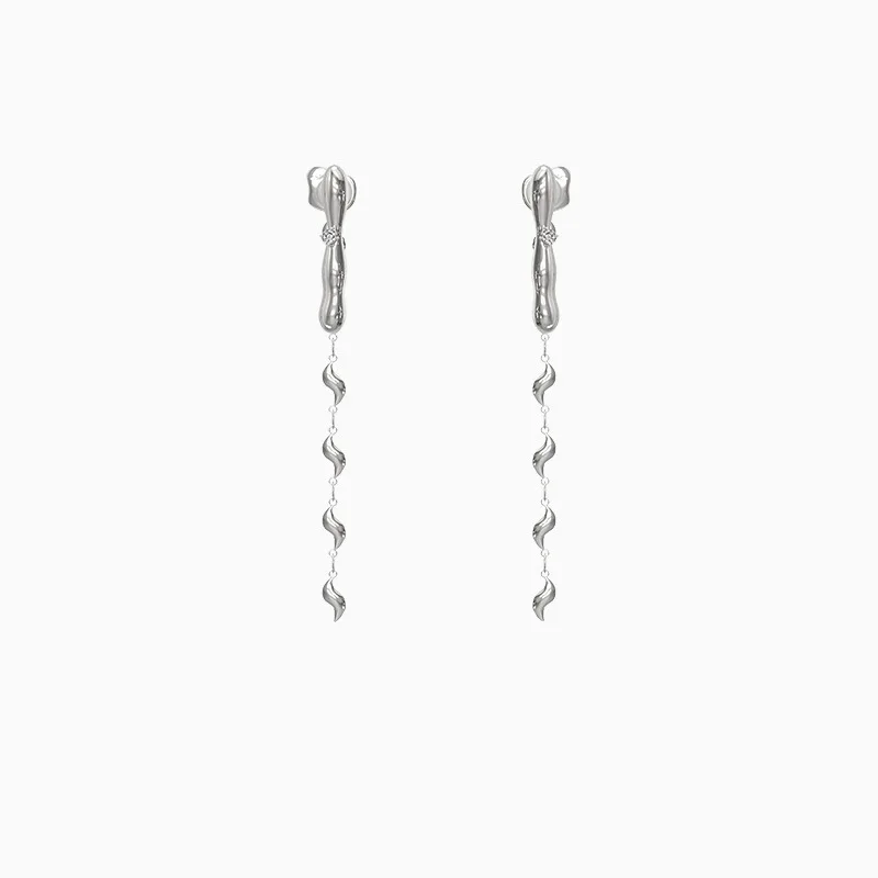 

New Minimalist Silver Color Chain Long Tassel Drop Earring For Women Statement Dangle Earrings Personality Ear Line Jewelry Gift