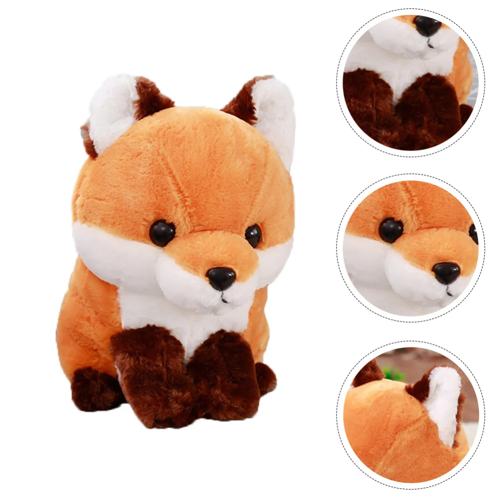 

1pc Lovely Fox Doll Plush Throw Pillow Cartoon Stuffed Adornment