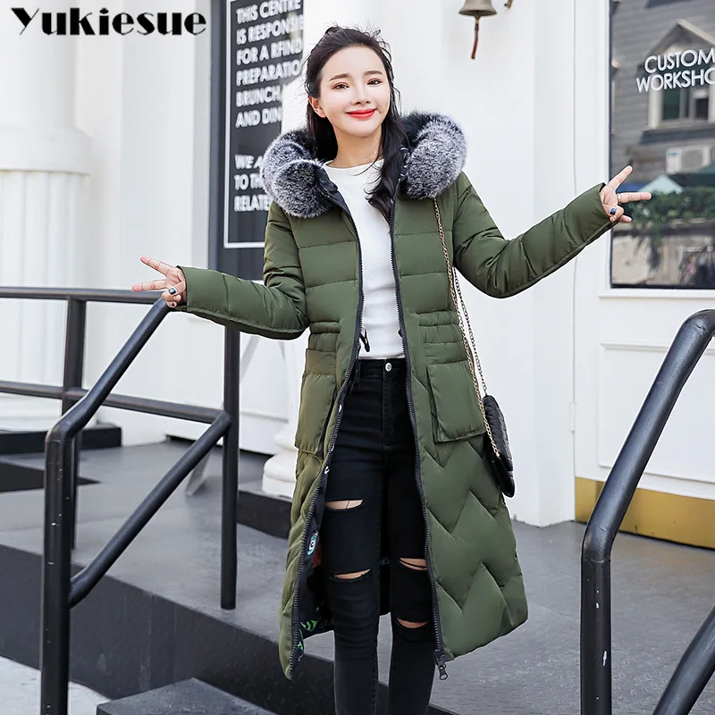 Женская длинная парка с капюшоном зимняя теплая мехом 2019|Женские парки| |