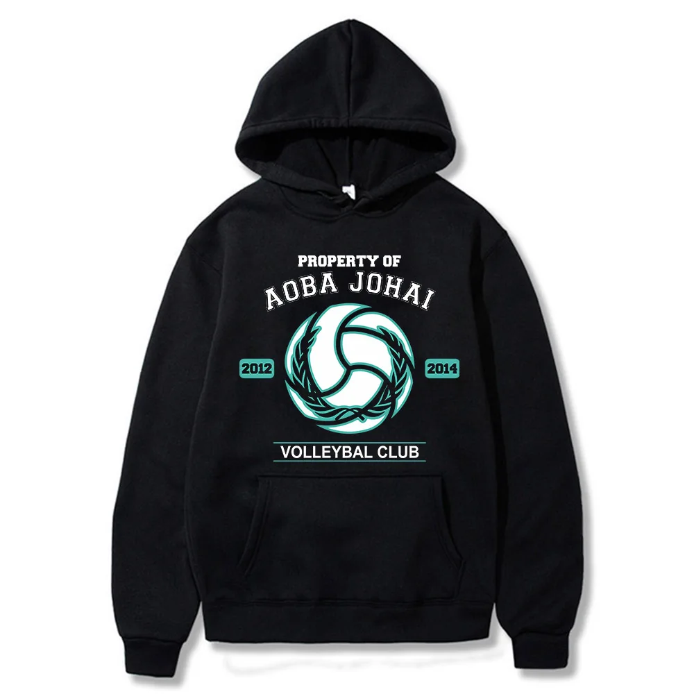 

Fashion Anime Haikyuu Aoba Johsai Logo Hoodies Pullover Funny Cartoon Volleyball Junior Winter Harajuku Casual Hooded Sweatshirt
