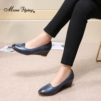 mona flying women%e2%80%98s genuine leather wedge pumps shoes handmade slip on round toe high heel dress for ladies 2020 new 078 a13