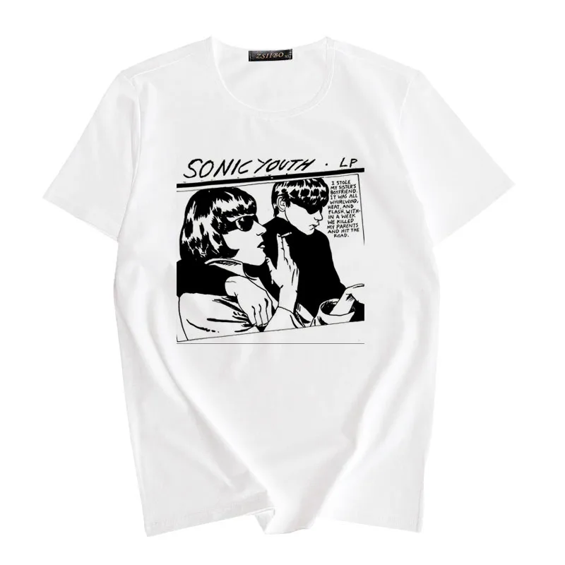 T-shirts-Sonic Youth-Camiseta de Rock Vintage para mujer, tapas de moda Grunge, camisetas de manga corta, camiseta informal divertida redonda para mujer 2020