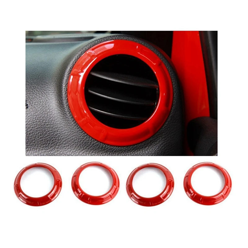 

(Red 12PCs) Car Decoration Steering Wheel & Center Console Air Outlet Trim for Jeep Wrangler JK JKU Accessories 2011-18