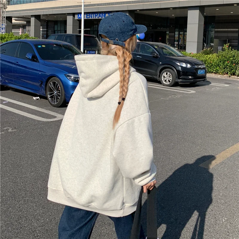 Женский свитер свободного покроя с капюшоном | Женская одежда