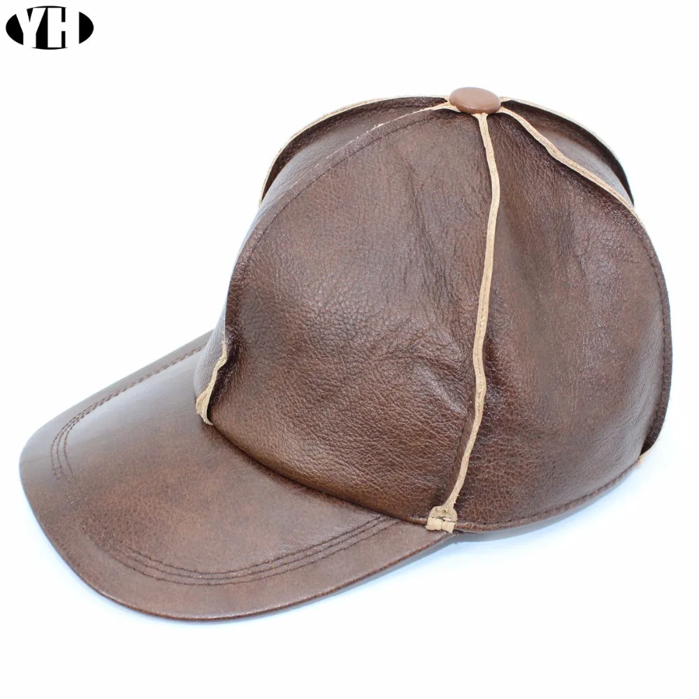 Фирменная Новинка Для мужчин из натуральной кожи/Бейсбол Кепки сбой береты шляпы