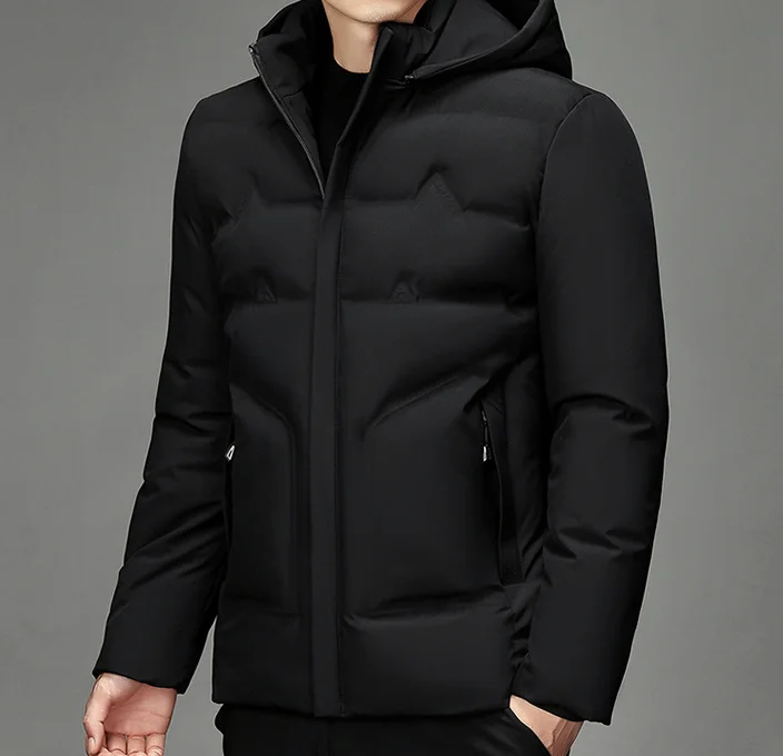 

Новинка 2021, зимняя мужская хлопковая куртка на молнии, утепленная однотонная куртка для отдыха со съемным воротником, мужская хлопковая кур...