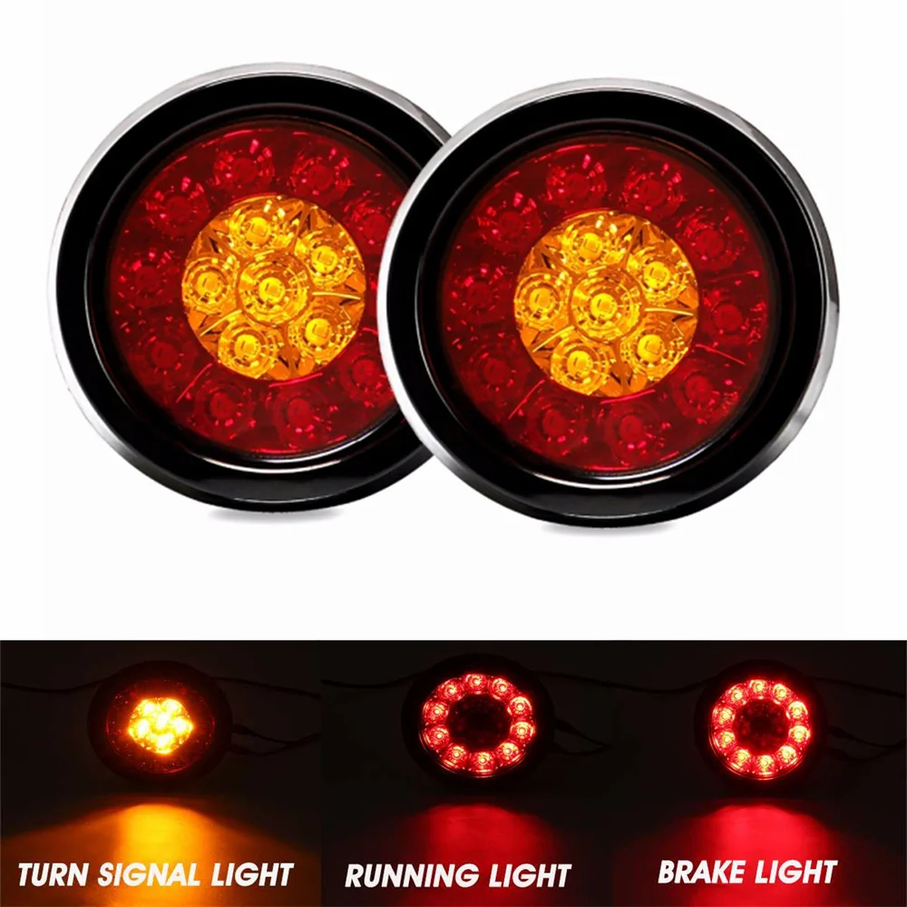 

2PCS LED Rear Lights Trailer Lights 12 v 24v LED Lights Truck LED Tail Light 16led Rear Trailer Stop Signal Trailer Lighting