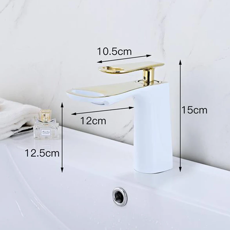 Смеситель для раковины Azeta современный белый золотой водопад смеситель кран