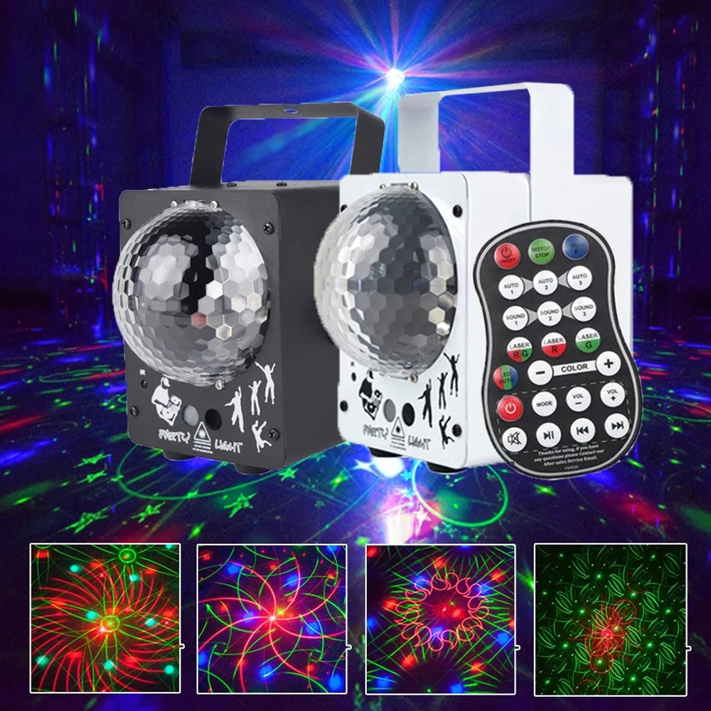 

Светодиодный диско-лазер, RGB-проектор, 60 узоров, для диджеев, волшебный шар, вечерние, праздников, Рождества, сценический световой эффект