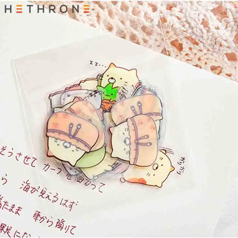 Hethrone креативный милый мультяшный животный прозрачный ПВХ стикер для учётной