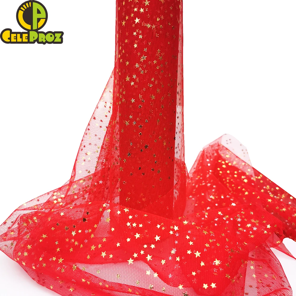 Тюль с золотыми звездами 30 см 10 ярдов | Дом и сад