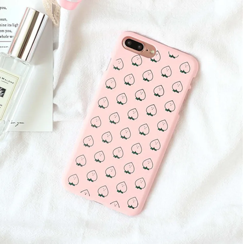 Kawaii милые персиковые чехол для телефона iPhone 7 Plus японский простой милый персики