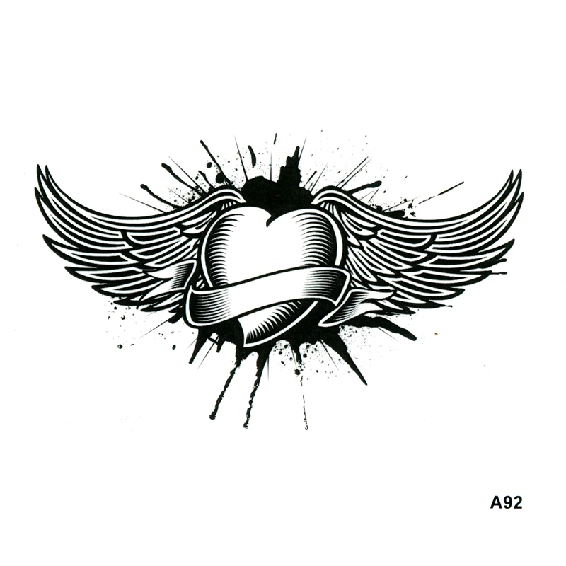 

Flying heart Waterproof Temporary Tattoos Men Tatuajes Temporales Sleeve Tatoo Henna Tatuagem kit tattoo henna body Art Tattoo