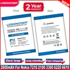 Аккумулятор LOSONCOER 2600 мАч BLD-3 BLD 3 BLD3 для Nokia 7210 2100 3300 6220 I6260 6610 6200 6610i 7250i 6610