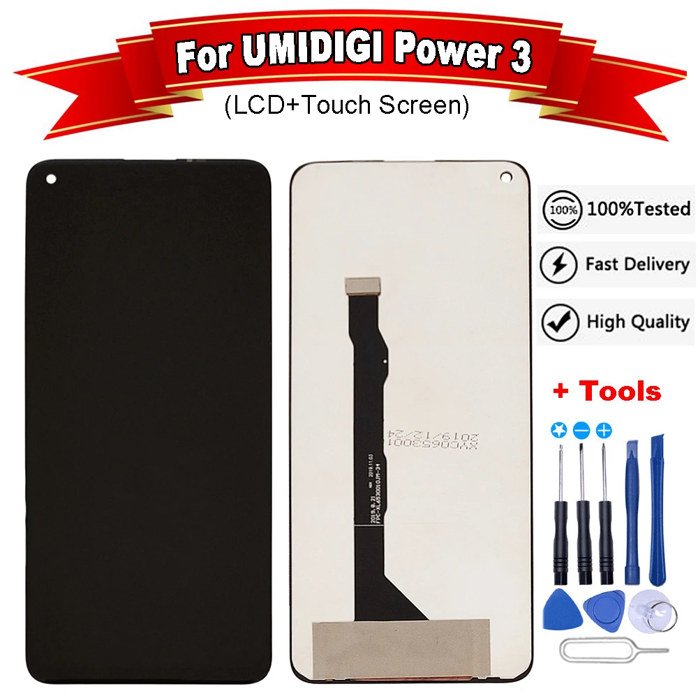 6 53 &quotдля Umidigi Power 3 ЖК-дисплей + сенсорный экран 100% оригинал протестированный