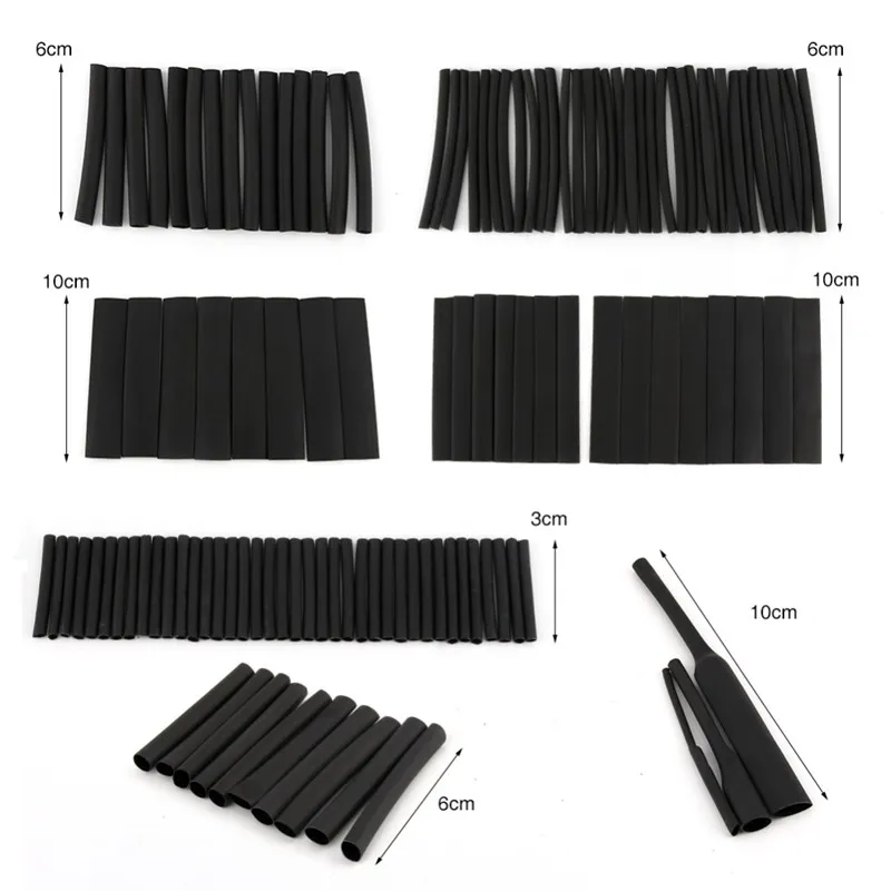 150 шт./кор. смешанный размер 2:1 Полиолефиновая термоусадочная трубка комплект