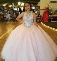 stunning sequins beaded keyhole back tulle princess ball gowns quinceanera dresses 2019 prom dress vestidos de 15 anos