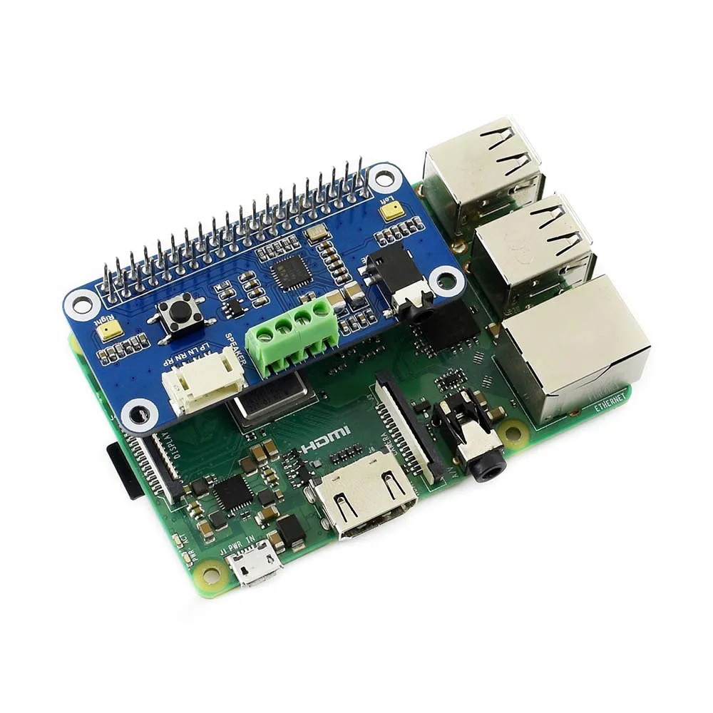 Waveshare WM8960 hi-fi звук шляпа "карта" для Raspberry Pi Zero/Zero W/Zero/2B/3B/3B + стерео кодек