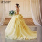 Женское платье для вечевечерние НКИ Fanshao, желтое элегантное платье для девушек, с аппликацией, бисером и шикарным дизайном, 15