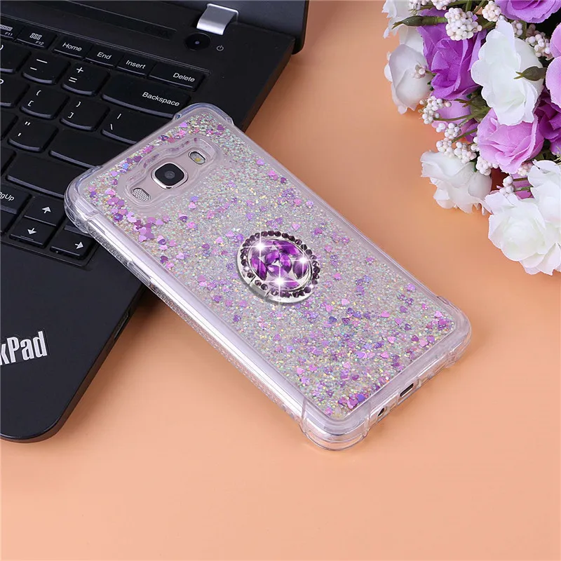 Алмазные чехлы с кольцом на палец для Samsung Galaxy A3 A5 J3 J5 J7 2016 J310 J510 J710 A310 блестящий