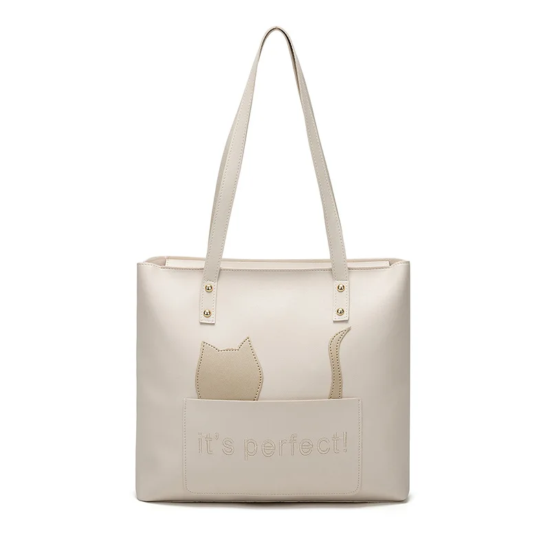 

Women's Handbags 2021 Summer Korean Female Shoulder Bags Rivets Portable Simple Large-capacity Printing Picture Casual Tote Bag