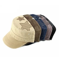 korean cotton hat mens flat cap pentagram sign four seasons universal casquette cap womens casual sun shading service cap