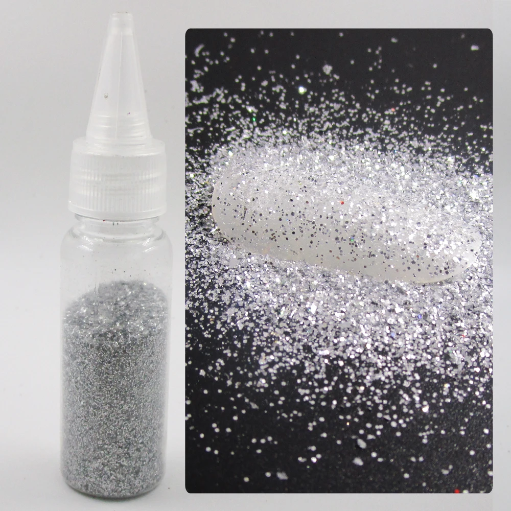 Блеск для ногтей Bittb 1 бутылка блестящий порошок серебристые золотистые блестки