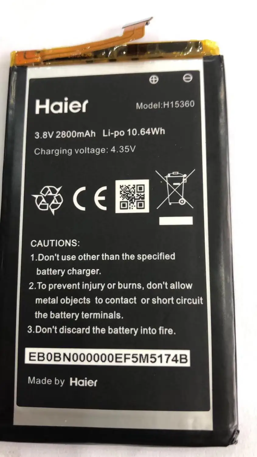 Сменный аккумулятор для телефона Haier H15360 2800 мАч/10 64 Вт/ч 3 8 В|Аккумуляторы