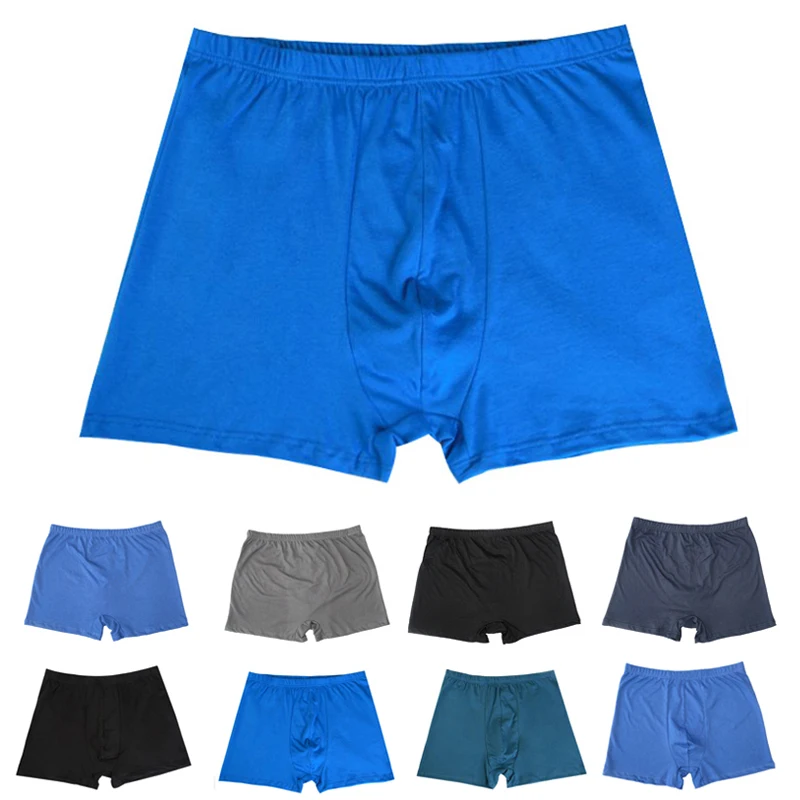 

Mens High Waist Cotton Loose Underwear Boxer Briefs Shorts Underpant Solid Color Knickers Plus Size L-8XL Random Color