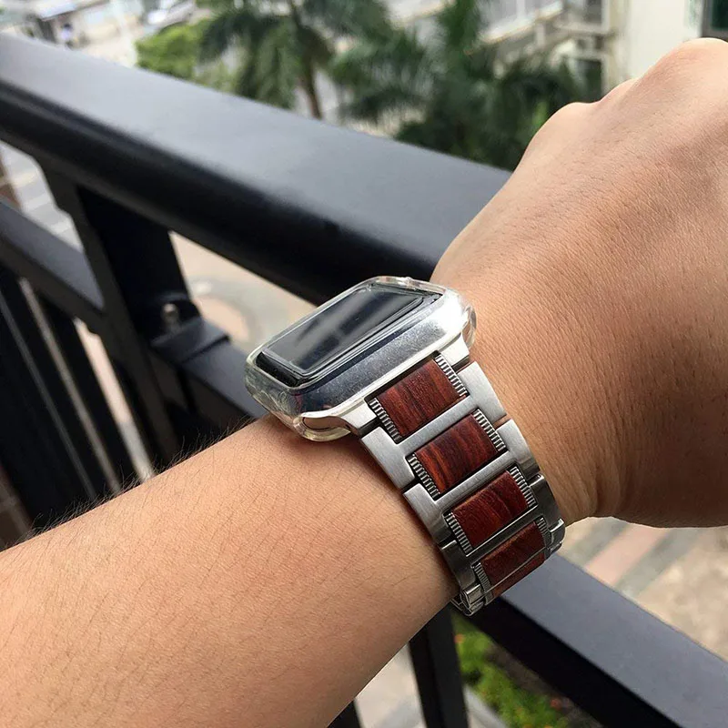 Ремешок для Apple Watch iWatch Series 4 3 2 1 сменный деревянный браслет 38/40 мм 42/44 мм|Ремешки