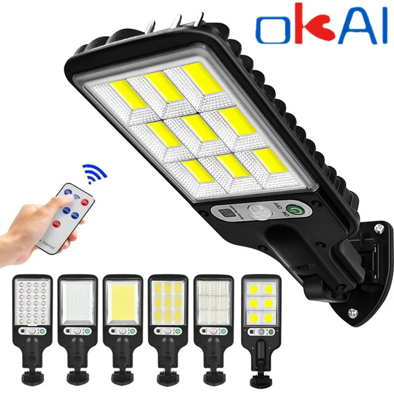 

LED Solar Street Lights COB+SMD Outdoor Solar Lamp With 3 Light Mode Waterproof Motion Sensor Security Lighting for Garden Patio