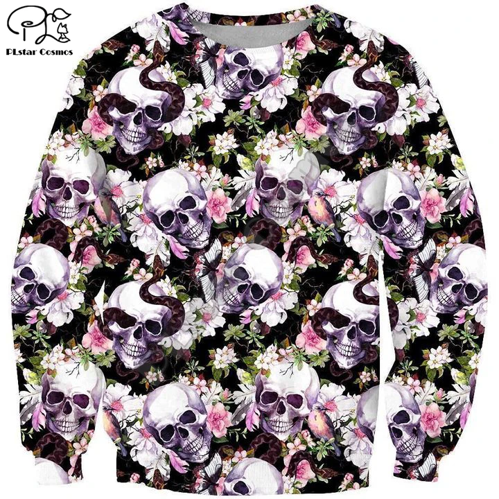 

PLstar Cosmos Skull Art Colorful Funny Ghost Streetwear NewFashion Long sleeve Tracksuit 3DPrint Men/Women Hoodies Pullover A-3