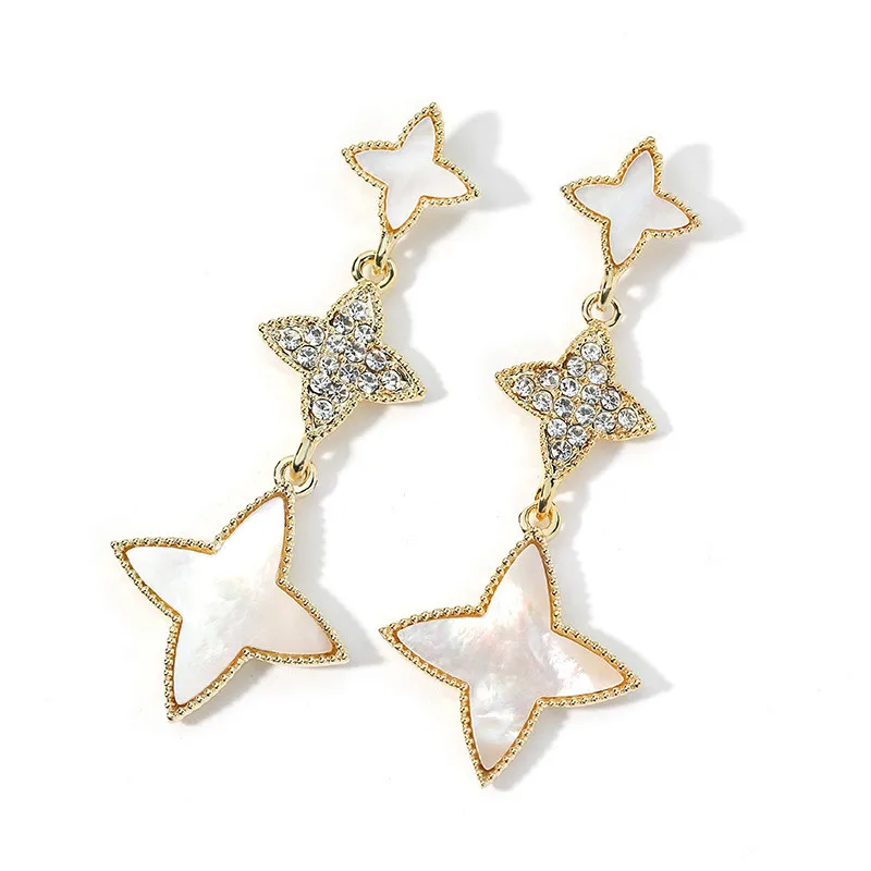 

Classic Trendy Shell Stone Pendant Earring For Woman Luxury Exquisite High Quality Statement Earrings Female Jewelry Gift