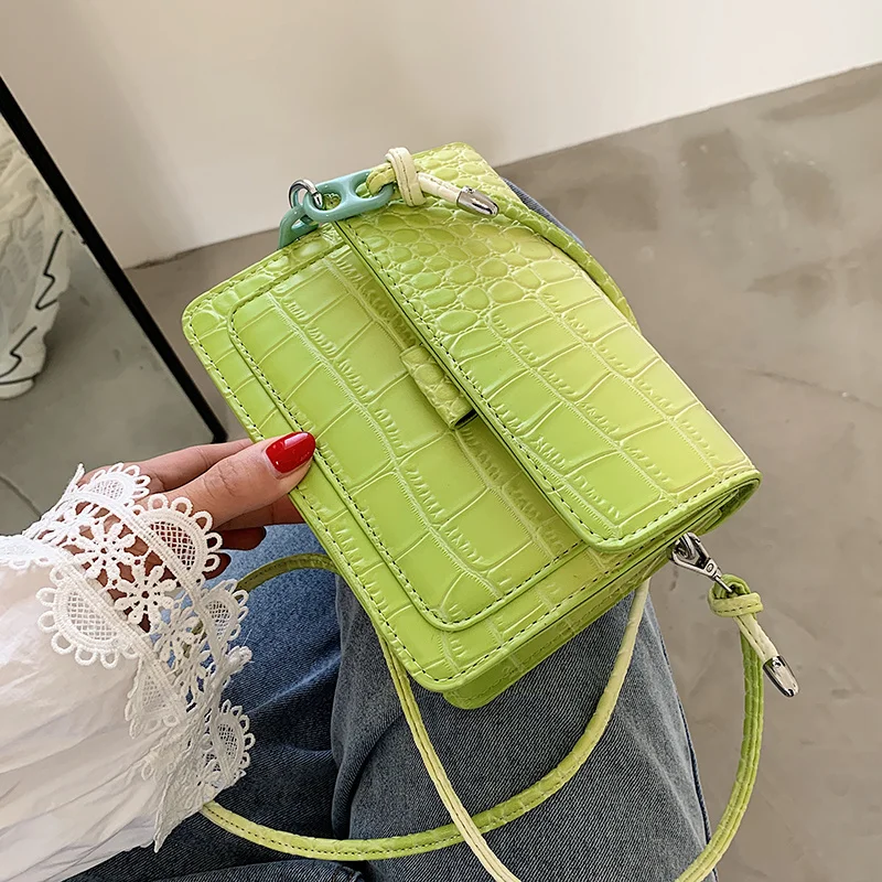 Квадратная сумка через плечо с узором под камень новинка 2021 Высококачественная