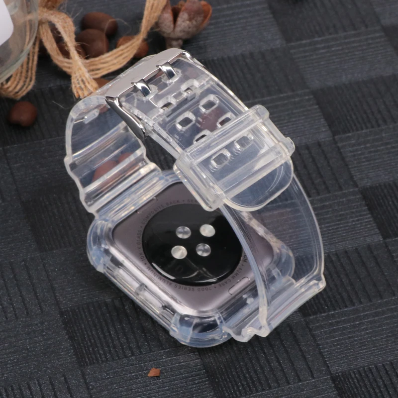 casestrap for apple watch band 42mm 38mm accessories soft silicone transparent bracelet band iwatch series 5 4 3 6 se 44mm 40mm free global shipping