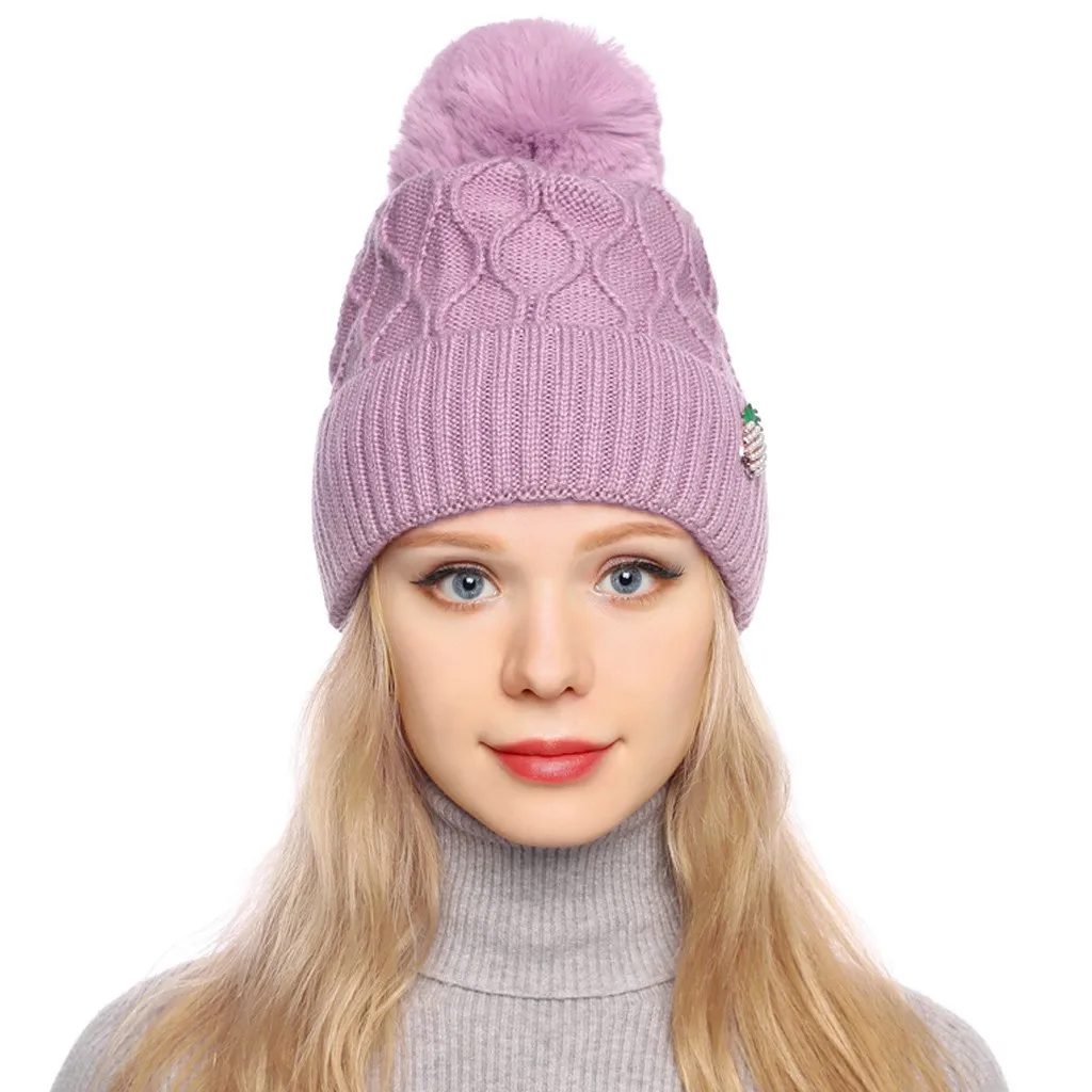 Модное женское украшение в виде ананаса шапка с помпоном Зимняя кепка бейсболка