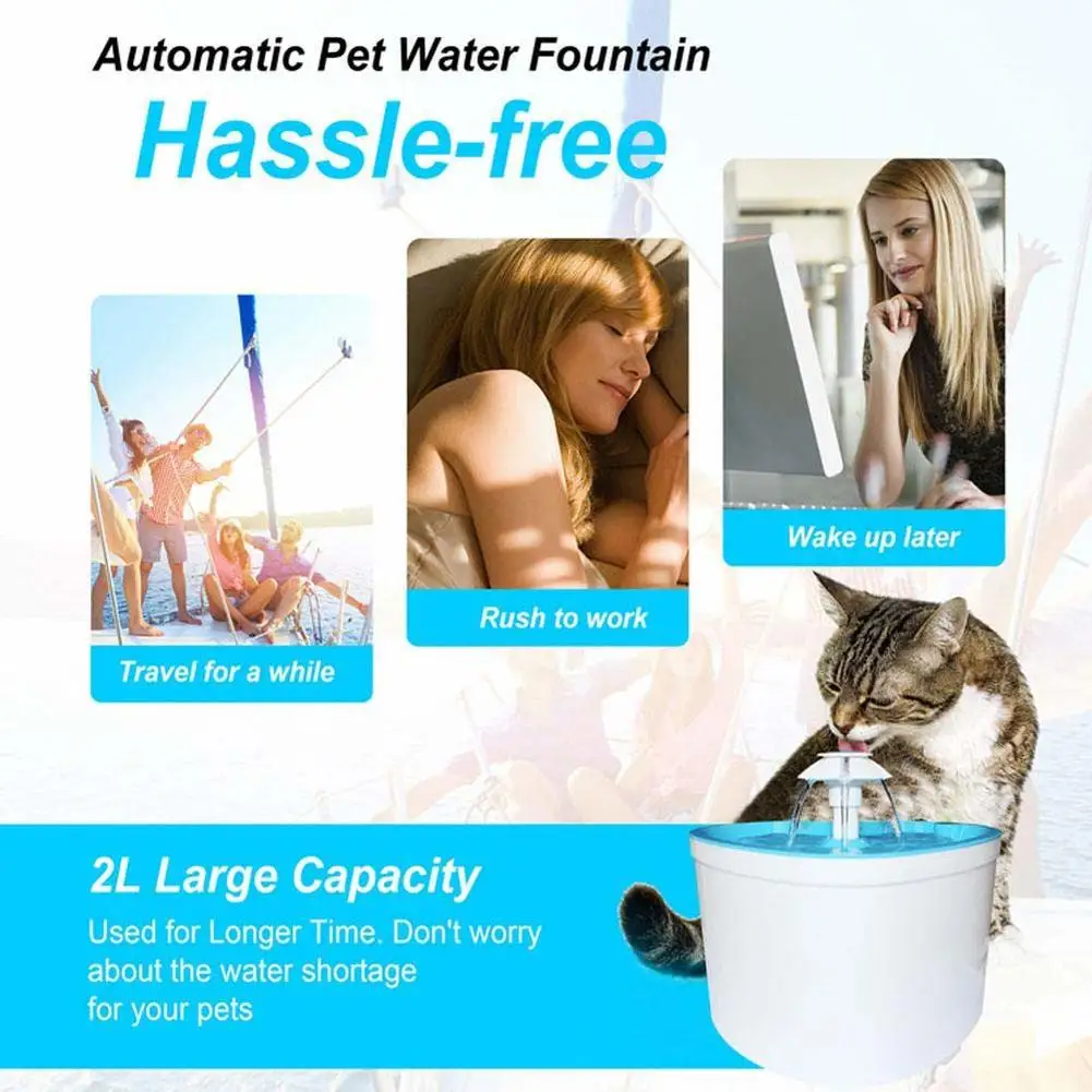 Автоматический питьевой фонтанчик для домашних животных бесшумная поилка кошек