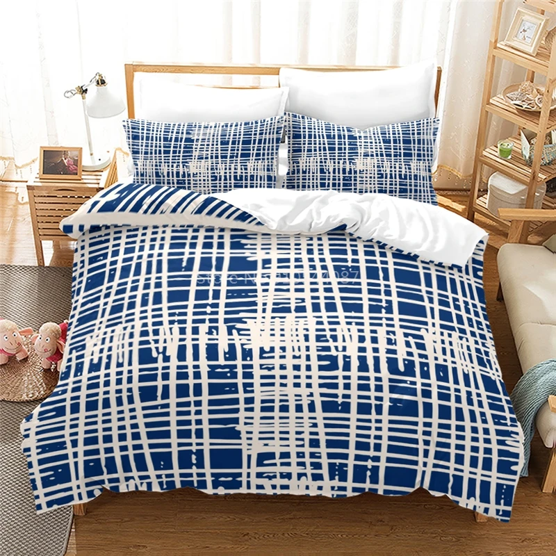 

New 3d Geometric Pattern Bedding Set Modern Duvet Cover Set with Pillowcase Adults Kids Single Double Twin Full Queen King Size