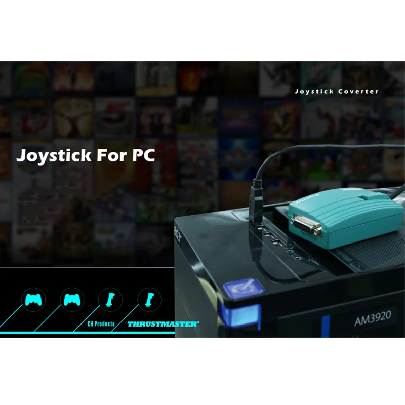 USB-адаптер для 15-контактного женского миди-джойстика, переходник для игрового порта Nest Converter Rockfire 15-P RM-203, игровой порт 98/ME/2000/XP Green FD047