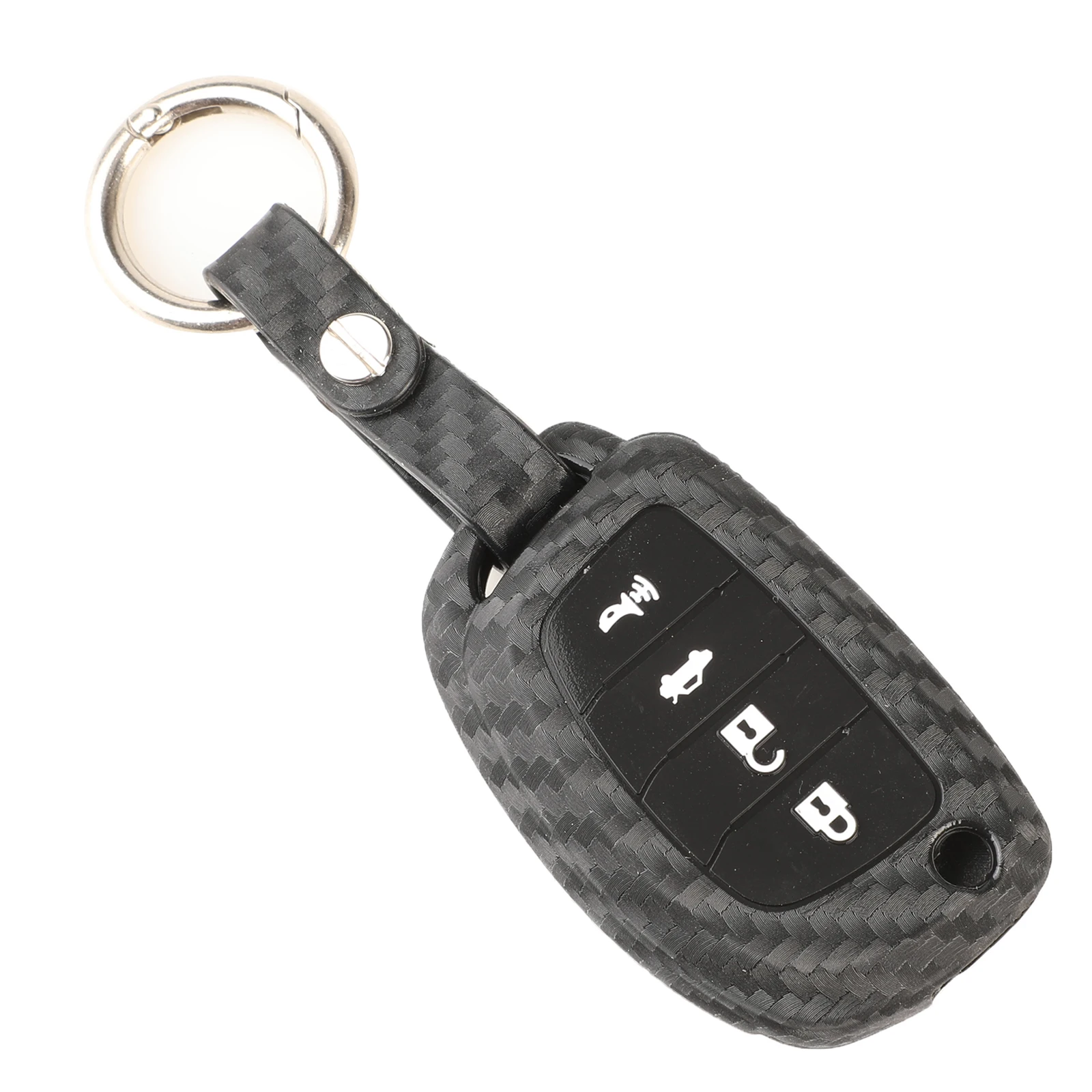 4B with Carbon Ring Jingyuqin волоконный чехол для ключей автомобиля для hyundai Creta Tucson Santa fe Elantra Sonata i20 i30 i40 i25 ix35 флип-пульт дистанционного управления Fob углеродный чехол - Название цвета: 4B with Carbon Ring
