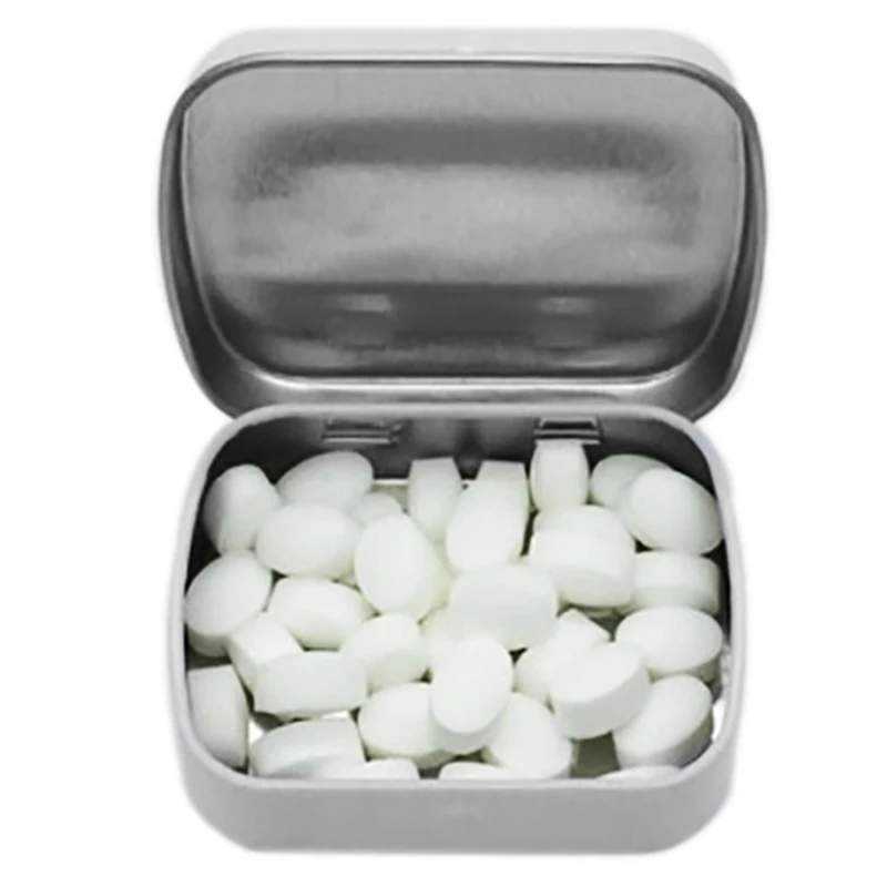 Portable Silver Metal Rectangle Pill Box Case Drug Holder Medicine Tablet Capsule Box Container Storage Travel