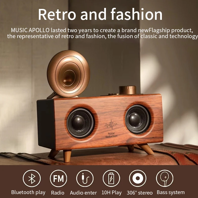Cyboris B6 Multifunctional Stereo Speake High Sound Quality Factory Wholesale Price Retro Speakers Mini Portable FM Radio