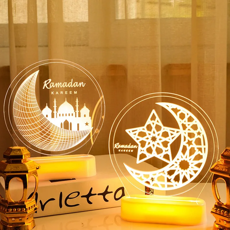 

Eid Mubarak Colorful Moon LED Light Ramadan Decorations For Home Islamic Muslim Party Eid Decor Kareem Ramadan