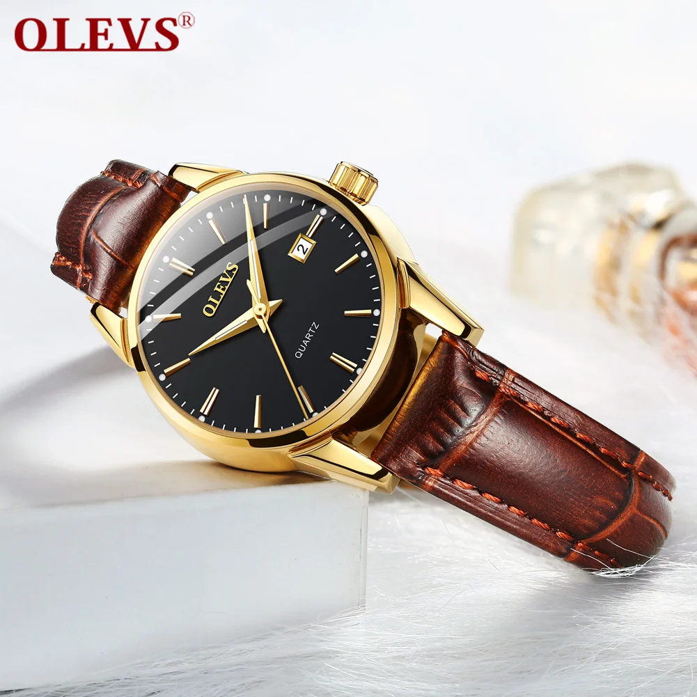 OLEVS relojes mujer 2020 элегантные кварцевые женские часы модные кожаные Наручные